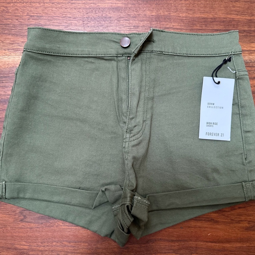 Forever 21 High Waist Green Shorts